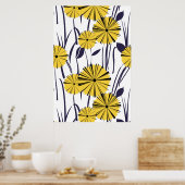 Gele bloemen poster (Keuken)