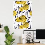 Gele bloemen poster (Thuiskantoor)