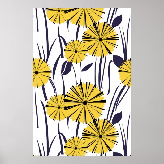Gele bloemen poster (Voorkant)
