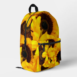 Gele bloemen Print gesneden naaizak Bedrukte Rugzak