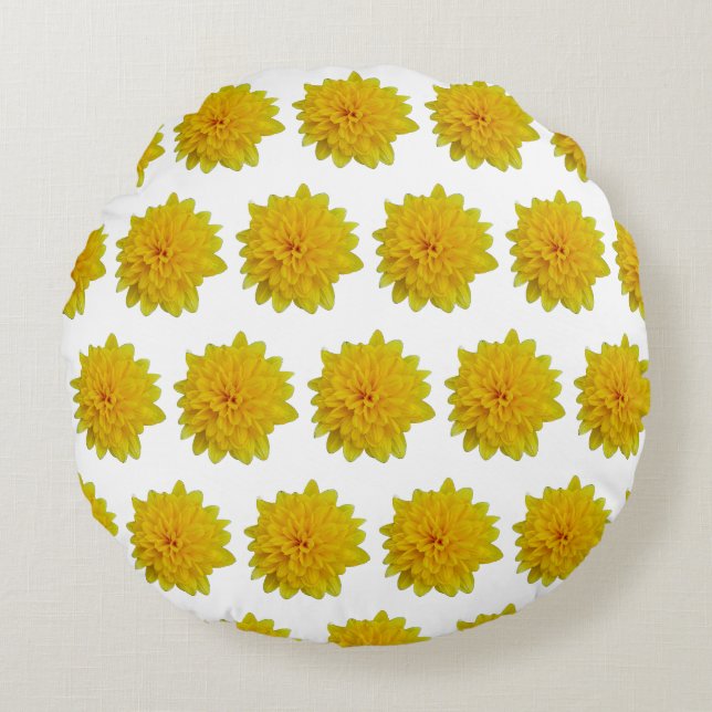 Gele bloemen rond kussen (Voorkant)