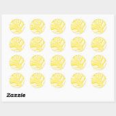 gele bloemen ronde sticker (Vel)