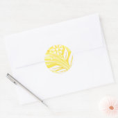 gele bloemen ronde sticker (Envelop)