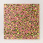 Gele Bloemen Roze Achtergrond  Legpuzzel (Horizontaal)