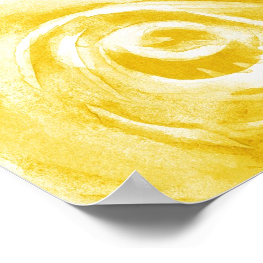 Gele Bloemen Rozen Gouden Glitter 40e Verjaardag Poster (Hoek)