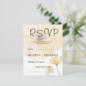  Gele Bloemen RSVP Kaart (Staand voorkant)