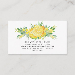 Gele Bloemen RSVP Online Trouwruimte Kaart