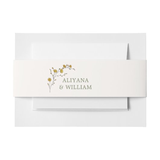  Gele Bloemen Rustieke Huwelijk Uitnodigingen Wikkel (Voorkant Voorbeeld)