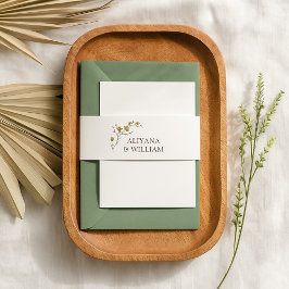  Gele Bloemen Rustieke Huwelijk Uitnodigingen Wikkel