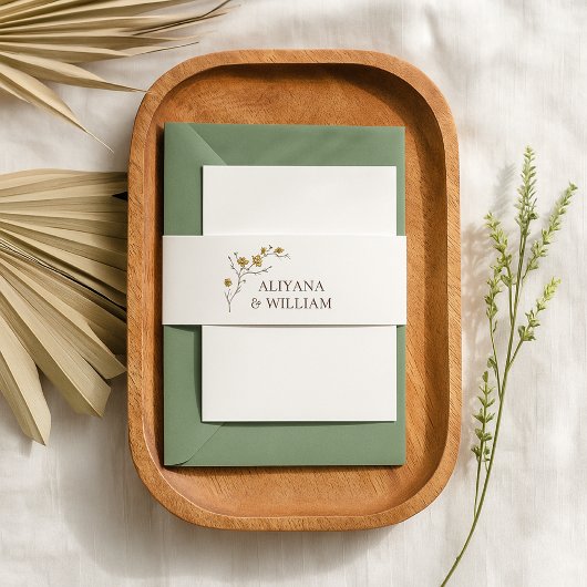  Gele Bloemen Rustieke Huwelijk Uitnodigingen Wikkel