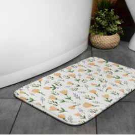 Gele bloemen Scandinavisch Badmat