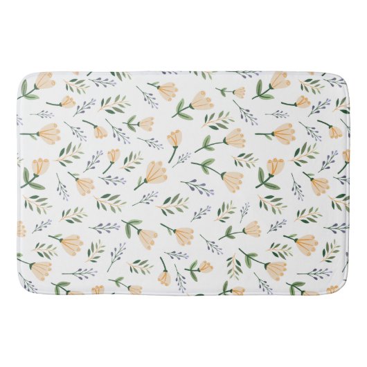 Gele bloemen Scandinavisch Badmat (Voorkant)