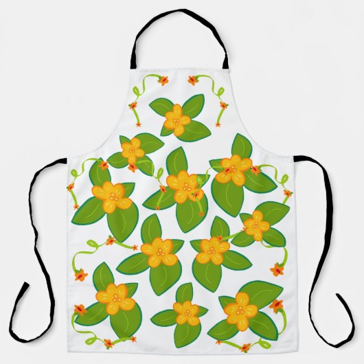 gele bloemen schort (Voorkant)