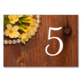 Gele Bloemen, Schuur Houten Parels Landelijke Brui Kaart (Achterkant)