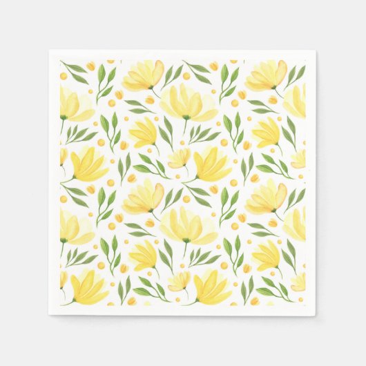 Gele bloemen servet (Voorkant)