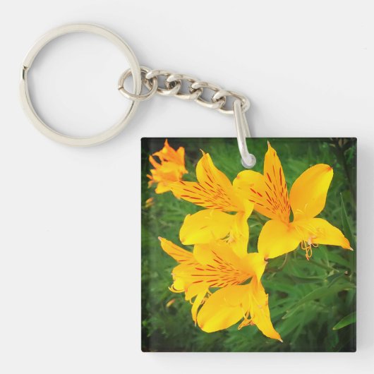 Gele bloemen sleutelhanger (voorkant)