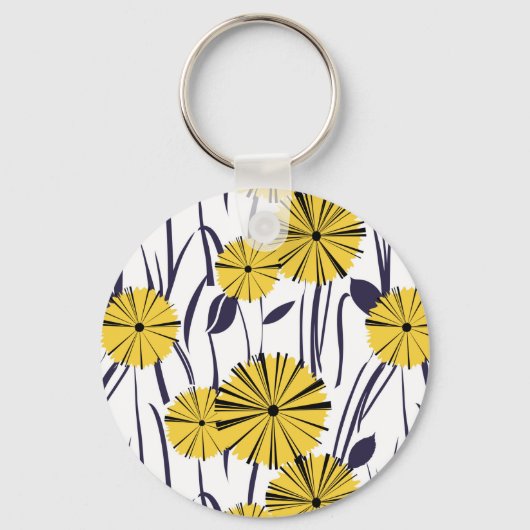 Gele bloemen sleutelhanger (Voorkant)