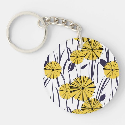 Gele bloemen sleutelhanger (Voorkant)