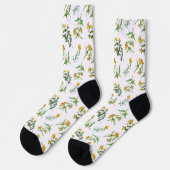 Gele Bloemen Sokken (Links)
