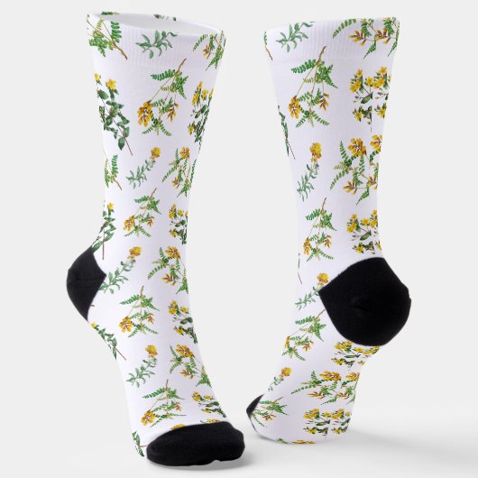 Gele Bloemen Sokken (Gebogen)