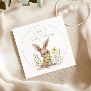 Gele Bloemen Somebunny Op Weg Baby Shower Servet