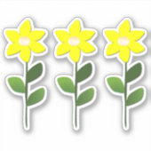 Gele bloemen Sticker (Voorkant)