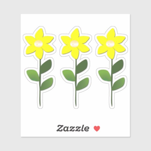 Gele bloemen Sticker (Vel)
