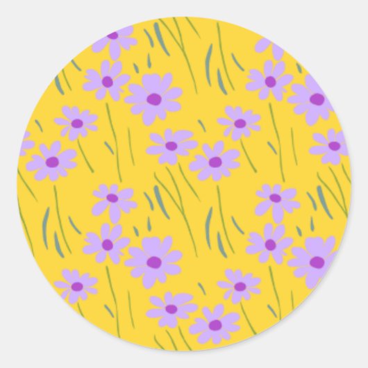 Gele Bloemen Stickers (Voorkant)