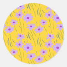 Gele Bloemen Stickers