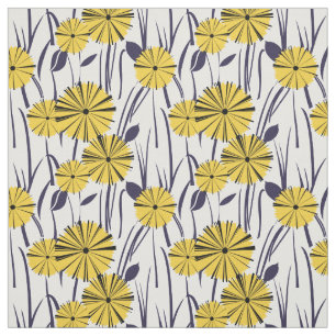 Gele bloemen stof