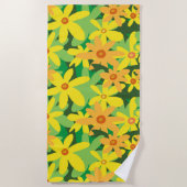 Gele bloemen strandlaken (Voorkant)