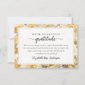 gele bloemen sympathie begrafenis bedankkaart (Voorkant)