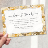 gele bloemen sympathie begrafenis bedankkaart