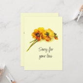  gele bloemen Sympathiekaart Kaart (Voorkant / Achterkant in situ)