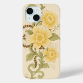  Gele Bloemen Textielkunst Case-Mate iPhone Case (Achterkant)