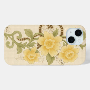  Gele Bloemen Textielkunst iPhone 15 Case