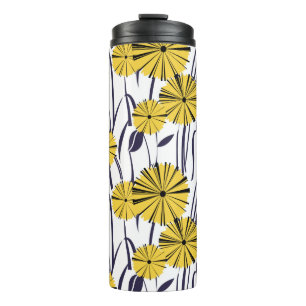 Gele bloemen thermosbeker