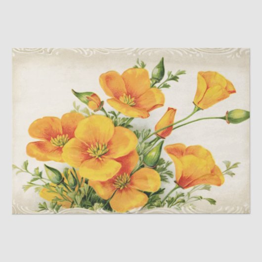   Gele Bloemen Tissuepapier (Voorkant)