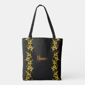 Gele bloemen tote bag (Achterkant)