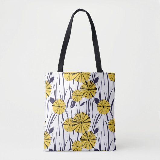 Gele bloemen tote bag (Voorkant)
