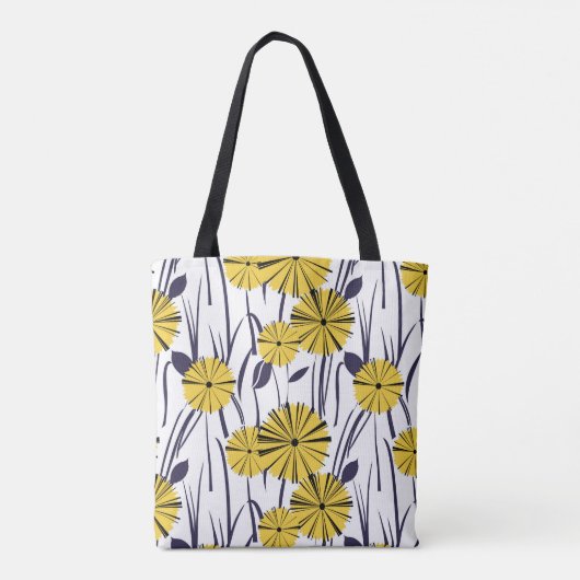 Gele bloemen tote bag (Achterkant)