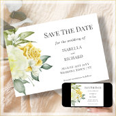 Gele bloemen | Trouwkaart Save The Date