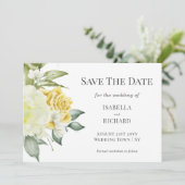Gele bloemen | Trouwkaart Save The Date (Staand voorkant)