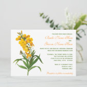  gele bloemen trouwuitnodiging. Redoute Kaart (Staand voorkant)