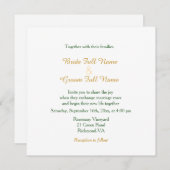  gele bloemen trouwuitnodiging. Redoute Kaart (Voorkant / Achterkant)