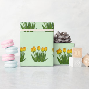 Gele bloemen tweeling in bloei cadeaupapier