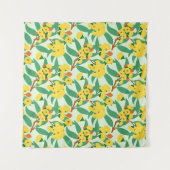 Gele bloemen van de gombomen wandkleed (Voorkant (horizontaal))