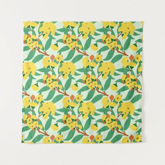 Gele bloemen van de gombomen wandkleed (Voorkant)