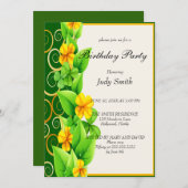  Gele Bloemen Verjaardagsuitnodiging Kaart (Voorkant / Achterkant)