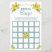  Gele Bloemen Vrijgezellenfeest Bingo Spel (Voorkant)